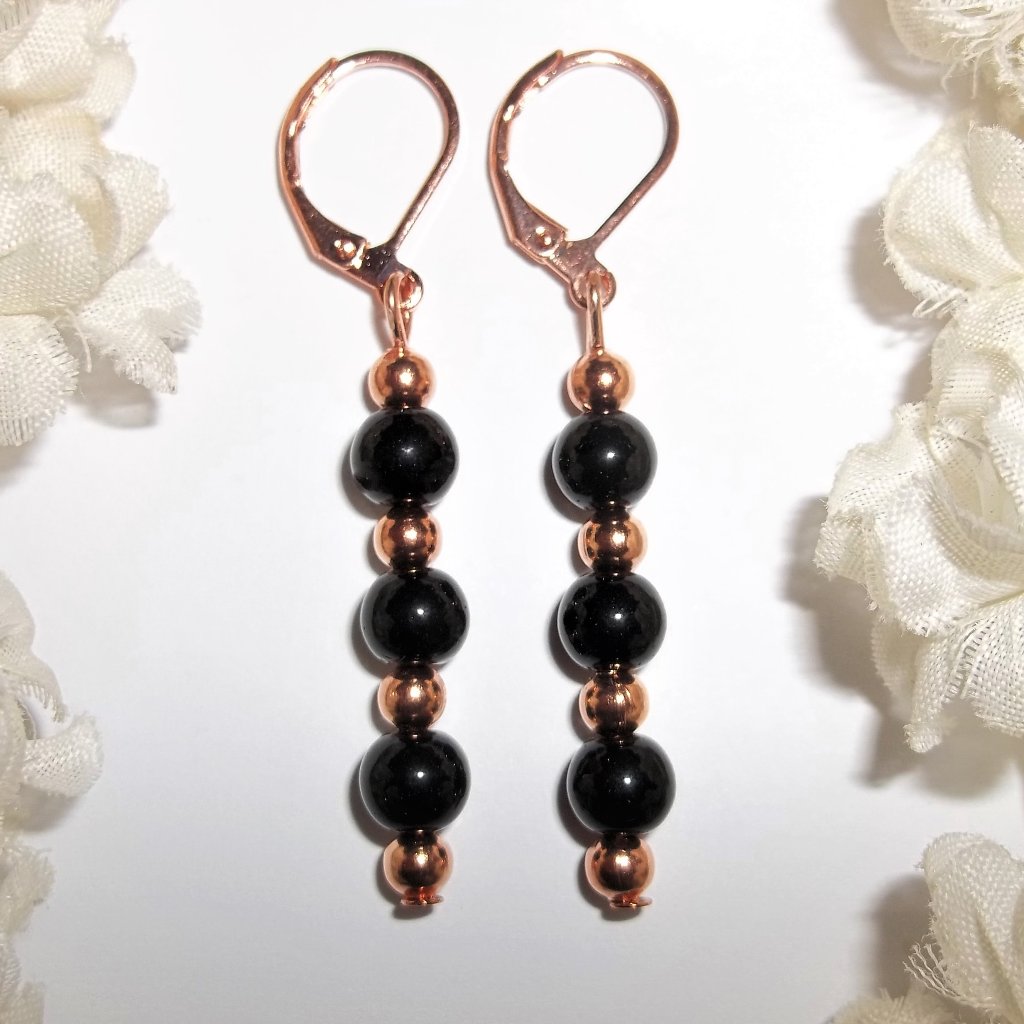 Earrings Black Earrings Black And Rose Gold Earring Earring Earring 7965 20$